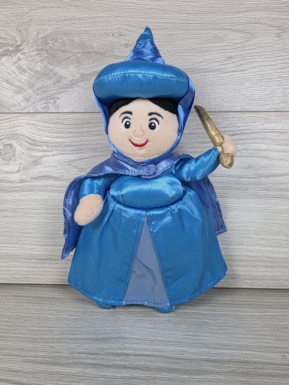 Disney Collection Merryweather Plush Doll Fairy Blue Dress, Gold Wand, 10" SU13